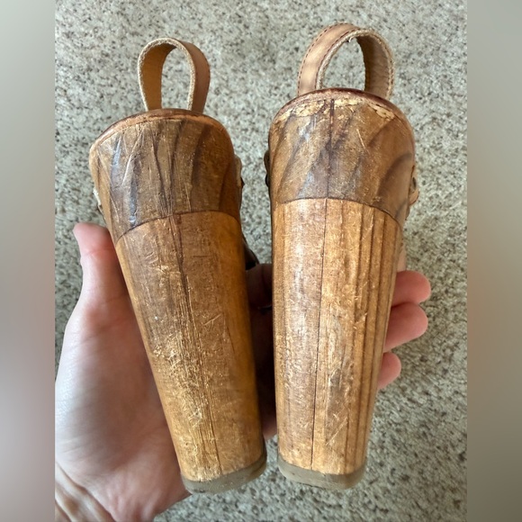 Bed Stu Melissa Brown Leather Sandals Size 10 Boho Summer Wooden - Picture 4 of 7